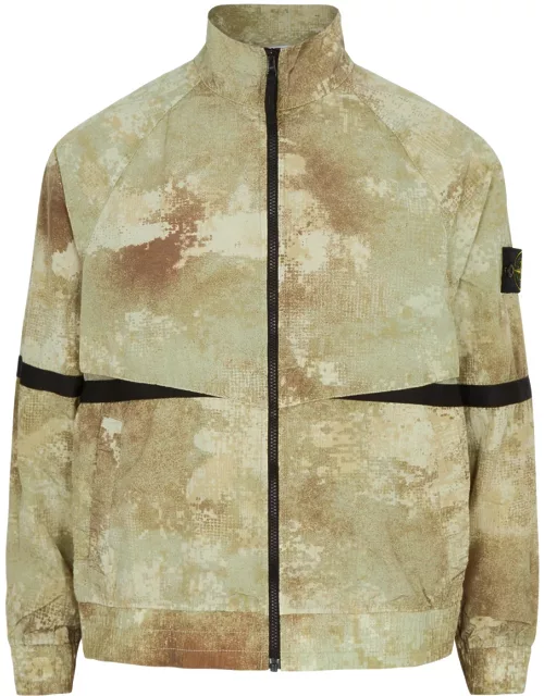 Stone Island Camouflage-print Nylon Track Jacket - Green