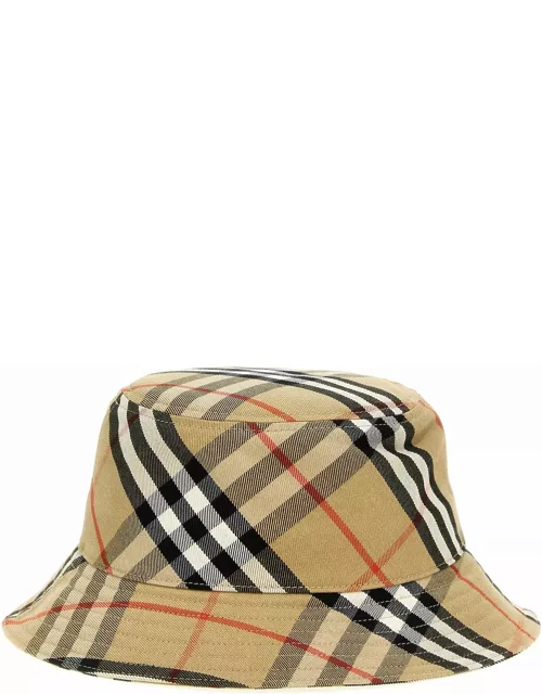 Burberry Logo Embroidery Check Bucket Hat