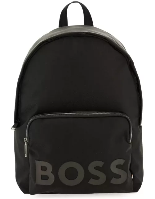 Hugo Boss Recycled Fabric Backpack With Rubber Logo