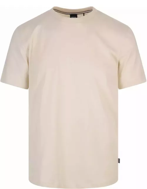 Hugo Boss Beige T-shirt With Rubber Printed Logo