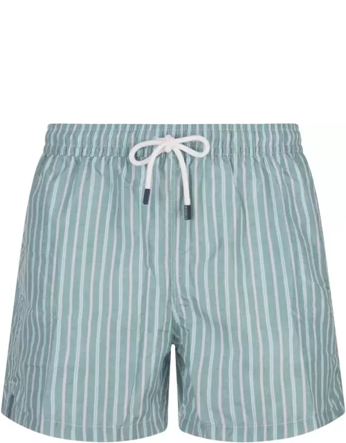 Fedeli Green Striped Swim Short