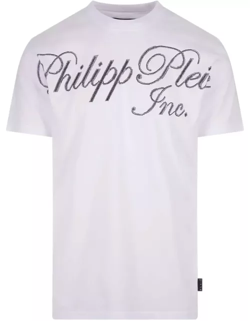 White T-shirt With Crystals Philipp Plein T