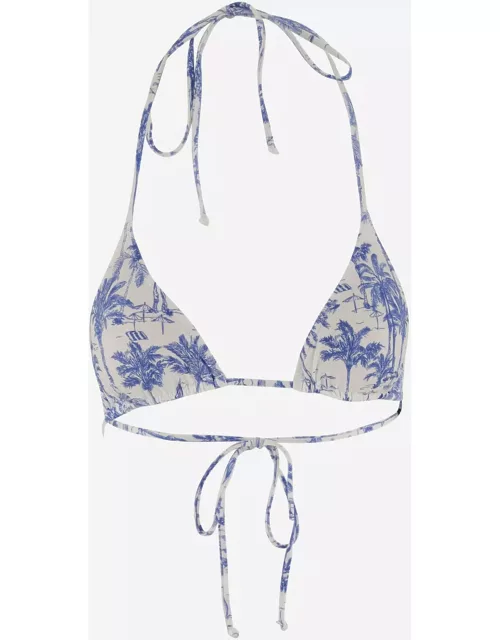 MC2 Saint Barth Bikini Top With Graphic Print Pattern