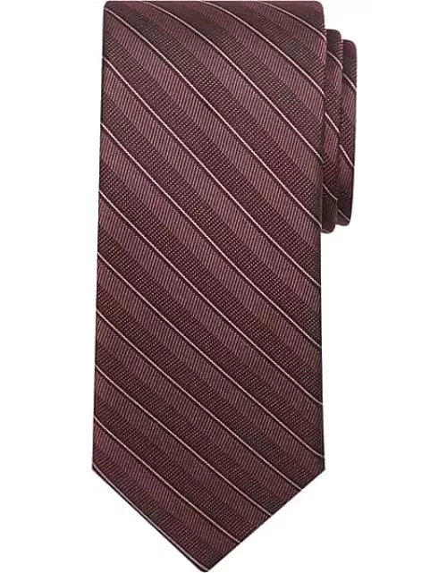 Awearness Kenneth Cole Men's Narrow Modern Stripe Tie Burgundy