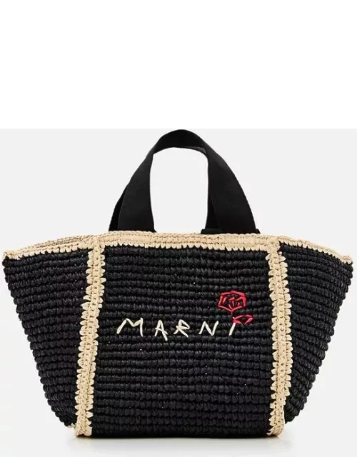 Marni Small Raffia Shopping Bag Black TU