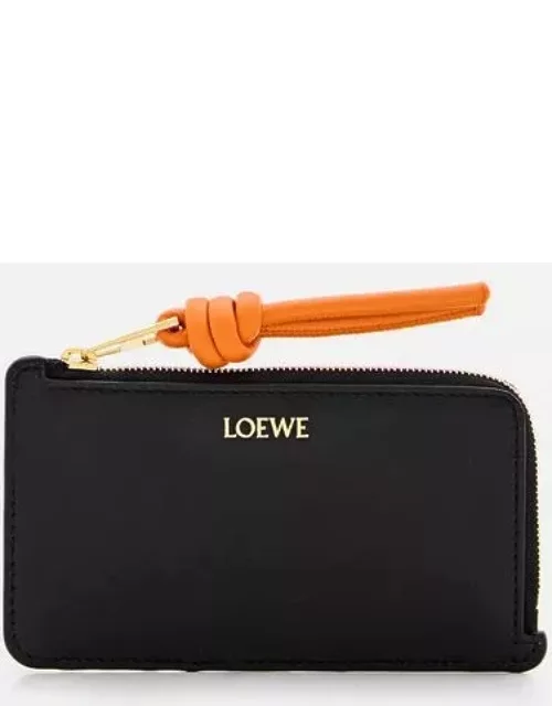 Loewe Knot Coin Leather Cardholder Black TU