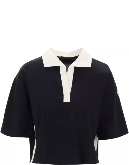 MONCLER polo shirt with poplin insert