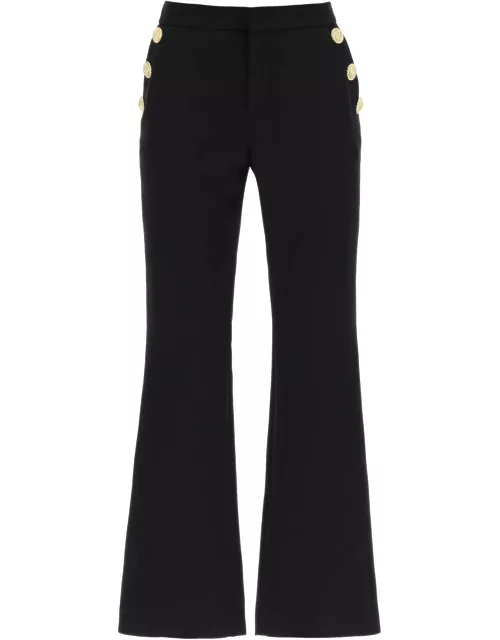 BALMAIN Flared pants with embossed button