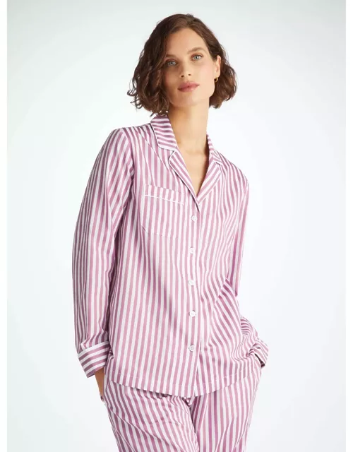 Derek Rose Women's Pyjamas Capri 23 Cotton Batiste Purple