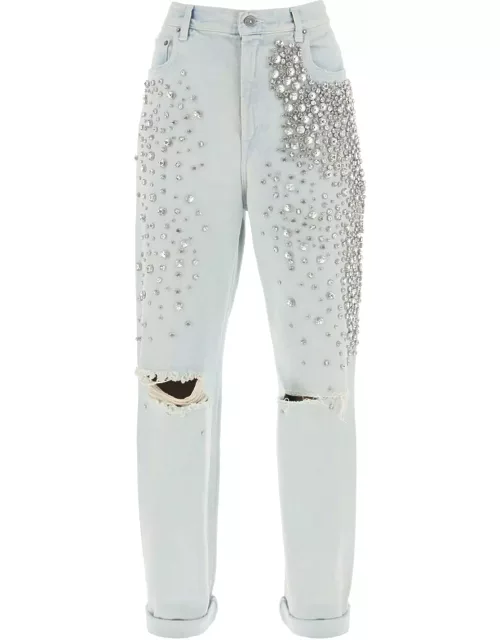 GOLDEN GOOSE bleached jeans with crystal