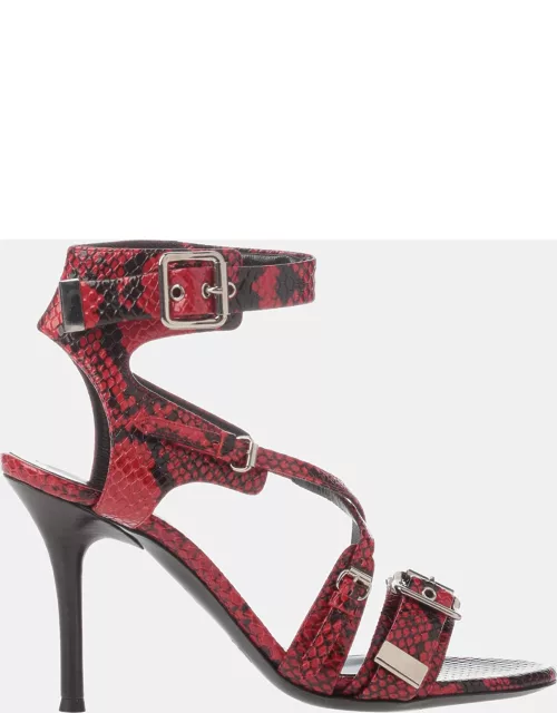 Chloe Python Embossed Leather Sandals