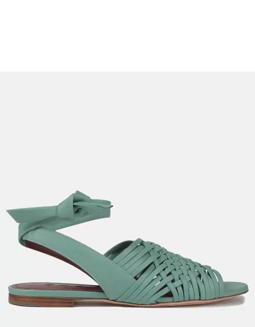 Loro Piana Leather Flat Sandals 36