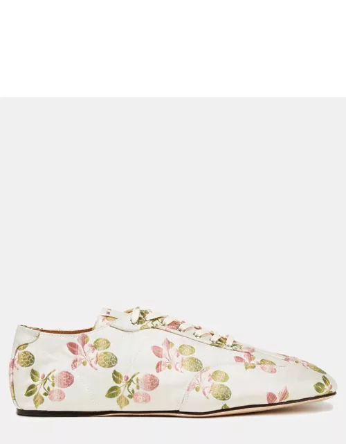Marni Floral Fabric Lace Up Sneakers