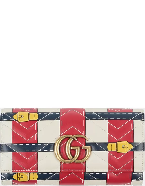 Gucci Multicolor Pattern Leather GG Marmont Wallet