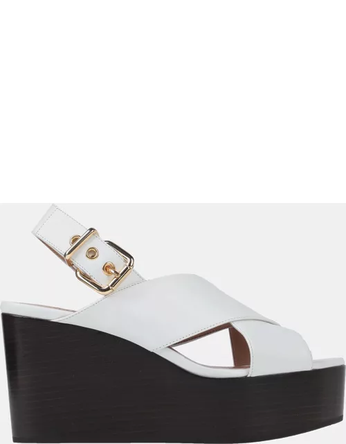 Marni Leather Ankle Strap Wedge Sandal
