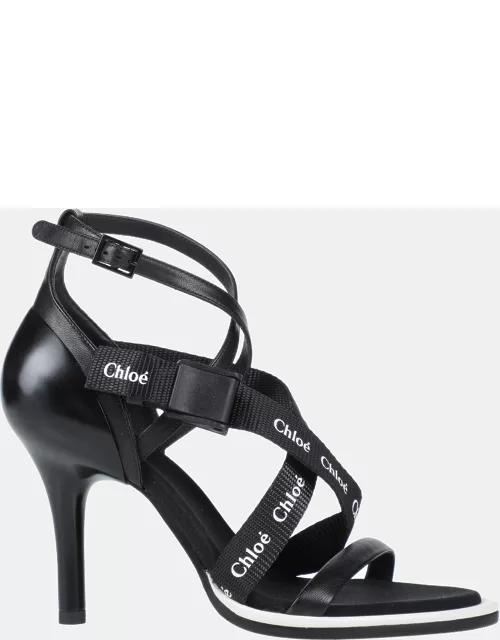 Chloe Leather Ankle Strap Sandals 35