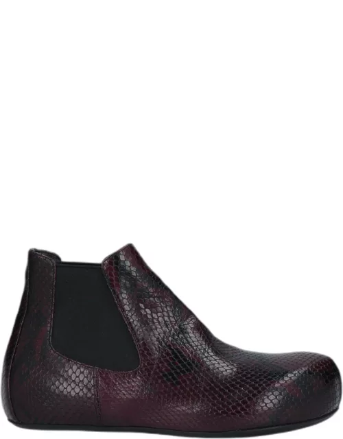 Marni Snakeskin Embossed Leather Ankle Boot