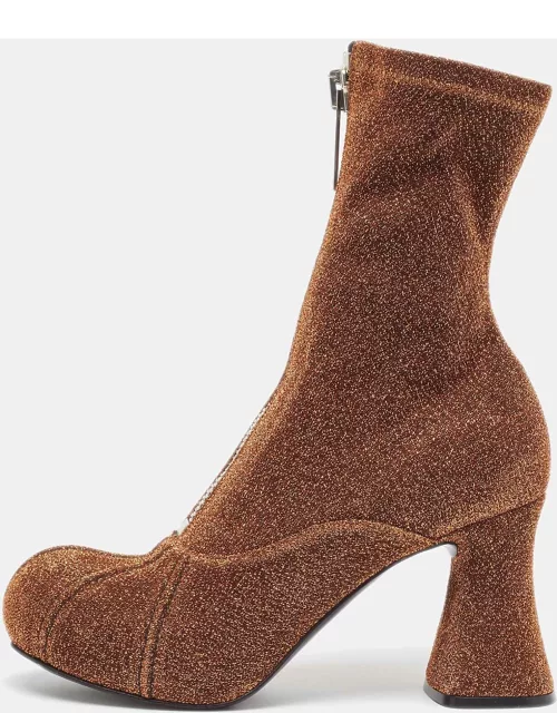 Stella McCartney Brown/Gold Lurex Groove Ankle Boot