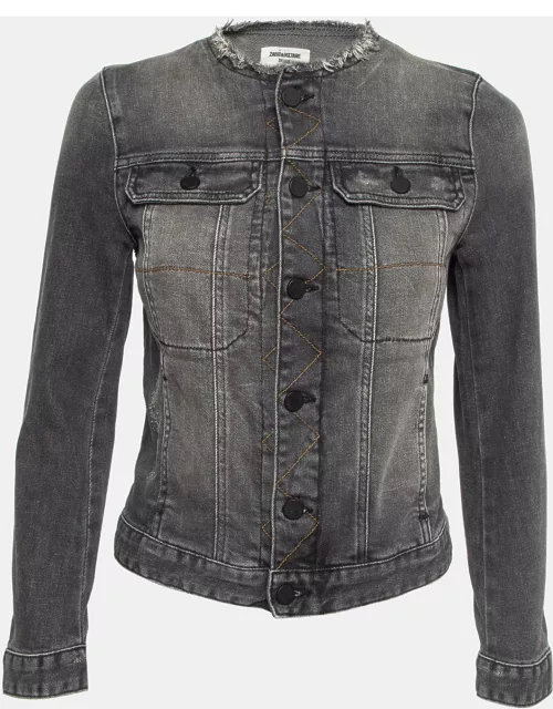 Zadig & Voltaire Grey Washed Denim Buttoned Jacket