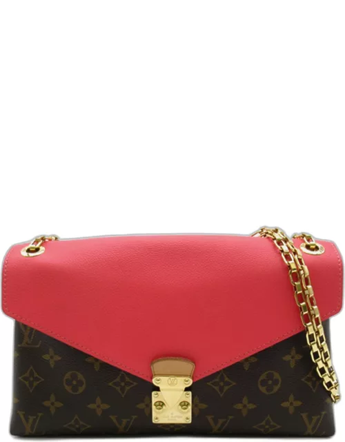 Louis Vuitton Brown/Red Monogram Canvas and Leather Pallas Chain Shoulder Bag