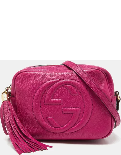 Gucci Pink Grained Leather Small Soho Disco Crossbody Bag