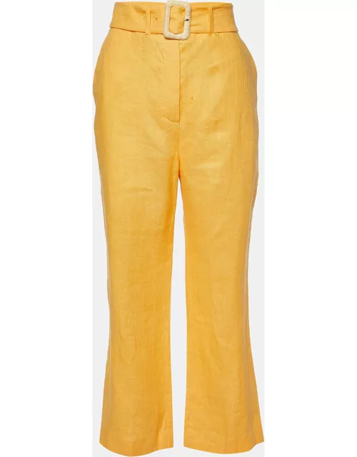Nanushka Orange Linen Wide Leg Trousers