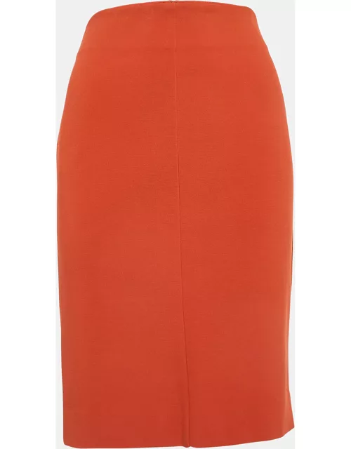 Diane Von Furstenberg Orange Knit Esme Pencil Skirt
