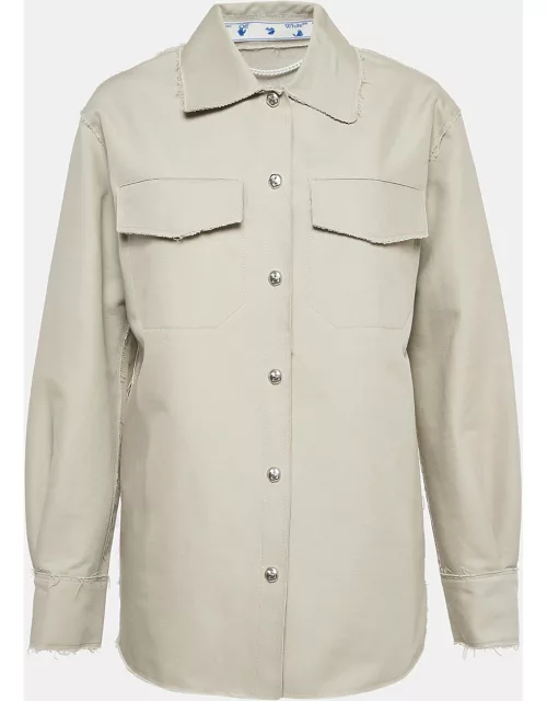 Off-White Grey Cotton Buttoned Jacket
