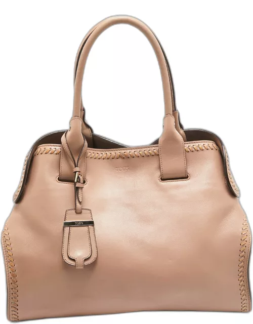 Tod's Rose Poudre Leather Cape Tote