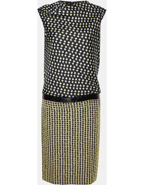 Diane Von Furstenberg Black Printed & Embellished Silk Sleeveless Dress