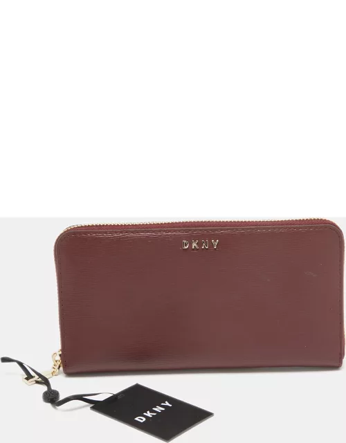 DKNY Burgundy Leather Bryant Zip Continental Wallet