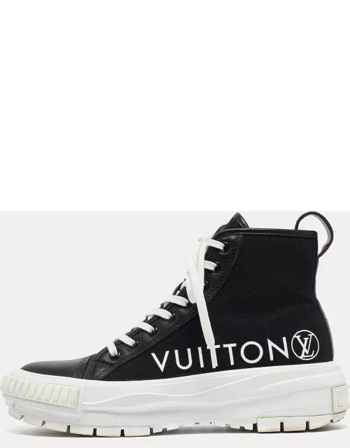 Louis Vuitton Black/Brown Monogram Canvas and Leather Squad High Top Sneaker
