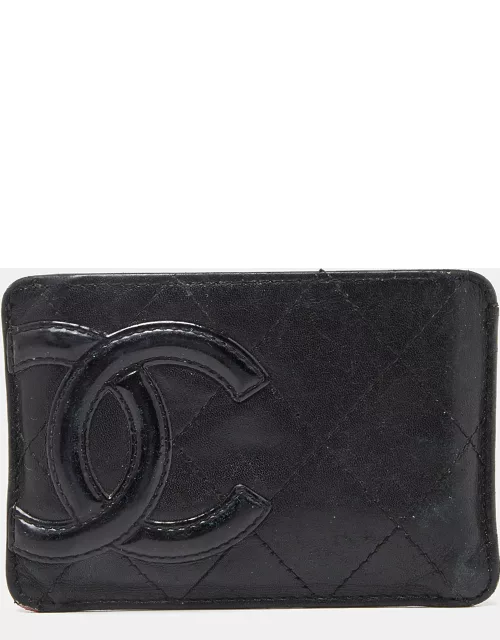 Chanel Black Quilted Leather Cambon Ligne Card Holder