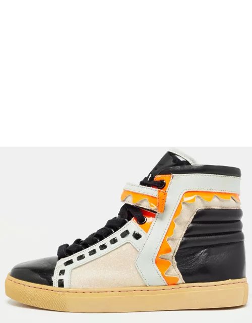 Sophia Webster Multicolor Leather and Glitter Riko High Top Sneaker