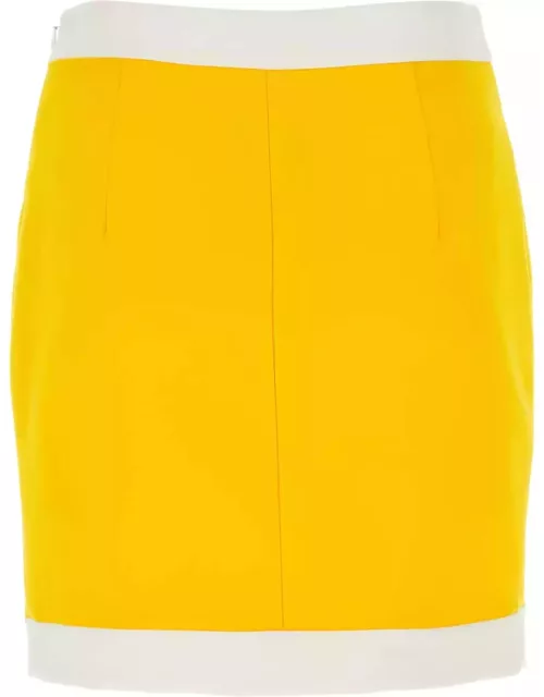 Moschino Yellow Stretch Jersey Mini Skirt
