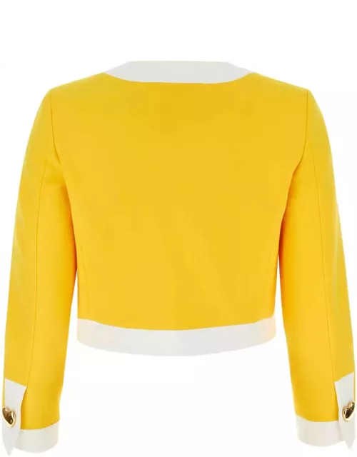 Moschino Yellow Stretch Jersey Blazer