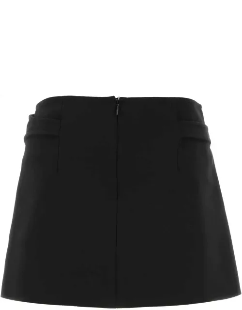Dion Lee Black Stretch Twill Mini Skirt