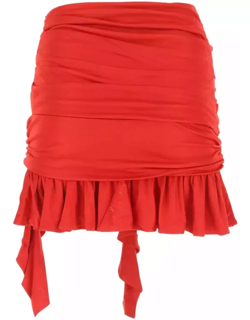 ANDREĀDAMO Red Viscose Mini Skirt