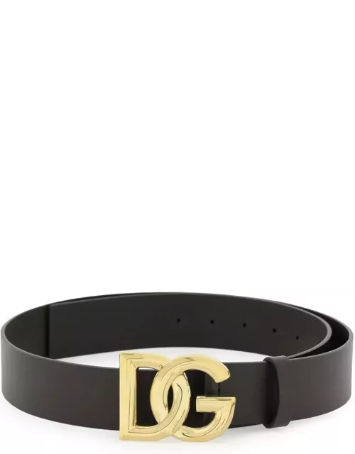 Dolce & Gabbana Logo Buckle Lux Leather Belt