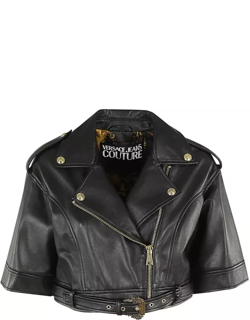 Versace Jeans Couture Leather Jacket With Short Sleeve