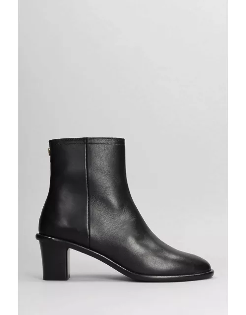 Isabel Marant Gelda Low Heels Ankle Boots In Black Leather