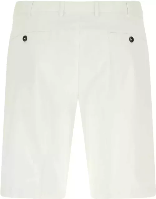 PT01 White Stretch Cotton Bermuda Short
