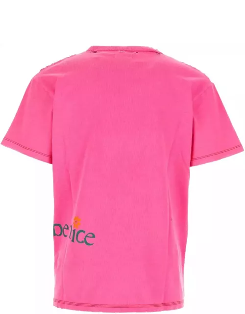 ERL Fluo Pink Cotton Blend T-shirt