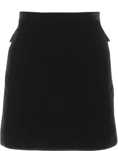 Alessandra Rich Black Chenille Mini Skirt