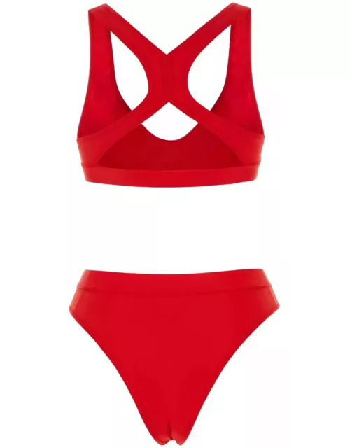 Ami Alexandre Mattiussi Red Stretch Nylon Bikini
