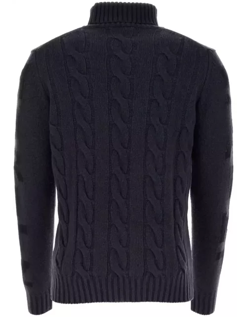 MC2 Saint Barth Dark Blue Wool Blend Fisherman Sweater
