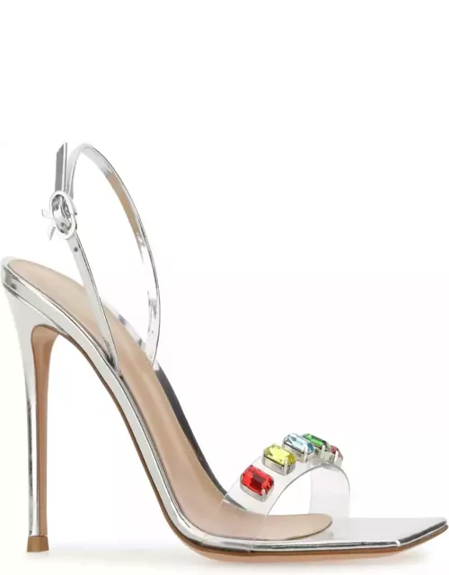 Gianvito Rossi Silver Leather â and Pvc Ribbon Candy Sandal