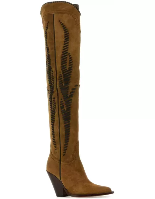 Sonora Camel Suede Hermosa Twist Over-the-knee Boot