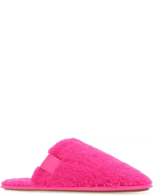 Loewe Fluo Pink Eco Shearling Slipper