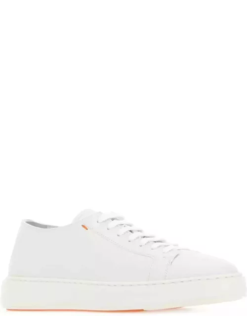 Santoni White Leather Sneaker